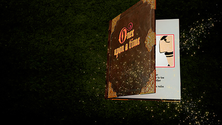 ABB Once Upon a Time — opening book animation with particles