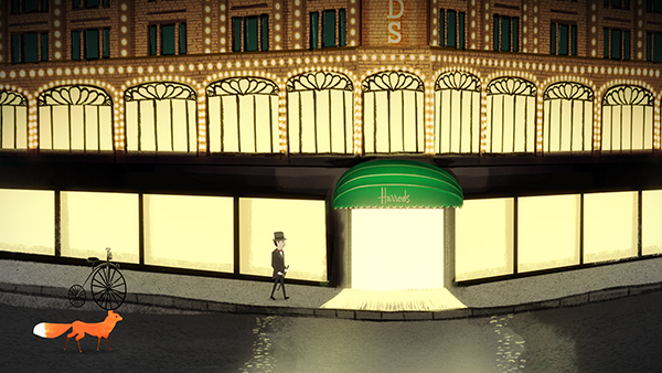 Exterior of Harrods, Carnival Figures