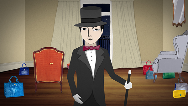 Magician approaches, Carnival Figures
