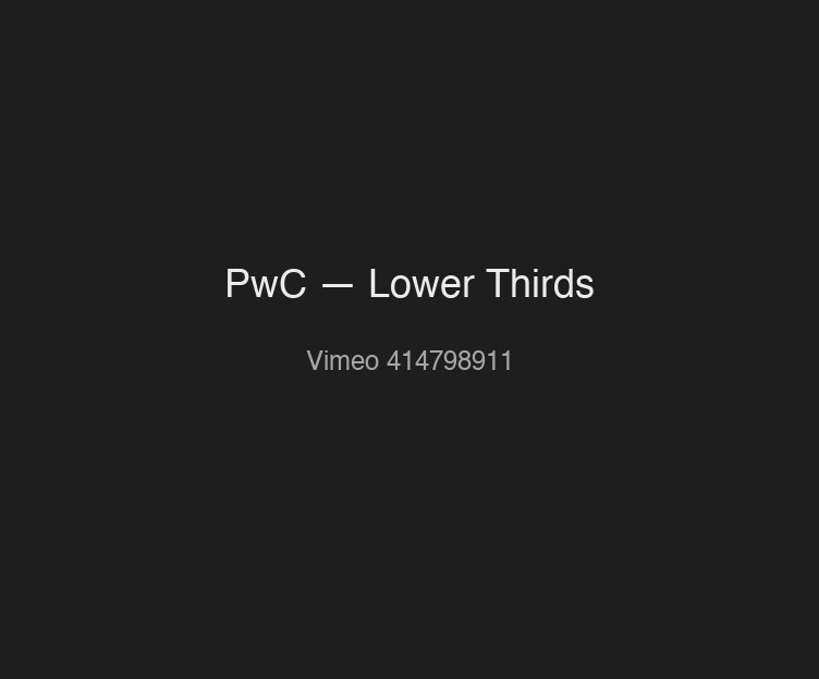 PwC — Lower Thirds