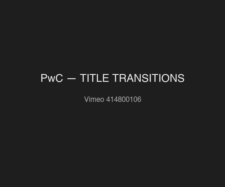 PwC — TITLE TRANSITIONS